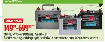 Canadian Tire Marine/RV/Solar Batteries offer