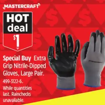 Canadian Tire Mastercraft Grip Nitrile-Dipped Gloves offer