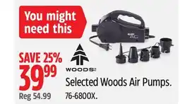 Canadian Tire WOODS Selected Woods Air Pumps offer