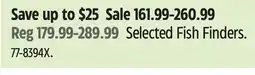 Canadian Tire Selected Fish Finders offer