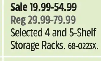 Canadian Tire Selected 4 and 5-Shelf Storage Racks offer