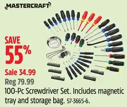 Canadian Tire Mastercraft 100-Pc Screwdriver Set offer