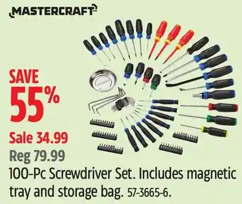 Canadian Tire Mastercraft 100-Pc Screwdriver Set offer