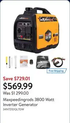 Walmart Maxpeedingrods 3800 Watt Inverter Generator offer
