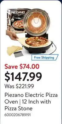 Walmart Piezano Electric Pizza Oven | 12 Inch with Pizza Stone offer