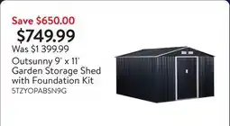 Walmart Outsunny 9' x 11' Garden Storage Shed with Foundation Kit offer