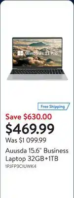Walmart Auusda 15.6 Business Laptop 32GB+1TB offer