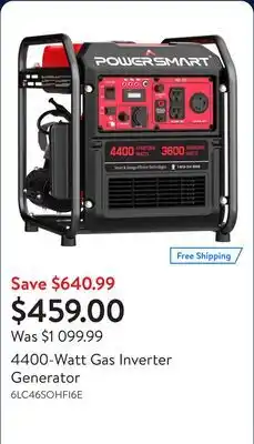 Walmart 4400-Watt Gas Inverter Generator offer