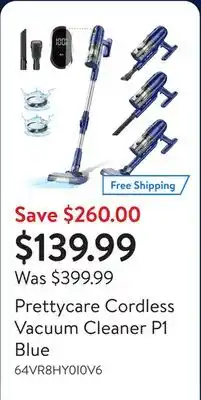 Walmart Prettycare Cordless Vacuum Cleaner P1 Blue offer