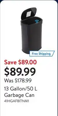 Walmart 13 Gallon/50 L Garbage Can offer