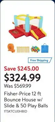 Walmart Fisher-Price 12 ft Bounce House w/ Slide & 50 Play Balls offer