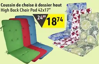 Sushi Shop High Back Chair Pad 42x17 offer