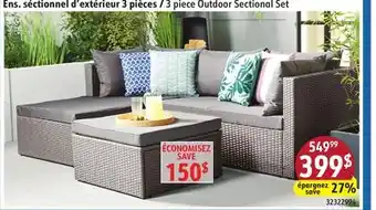 Sushi Shop 3 piece Outdoor Sectional Set offer