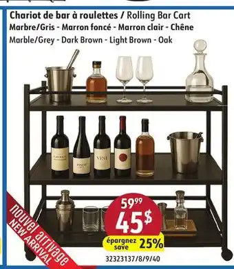 Sushi Shop Rolling Bar Cart offer