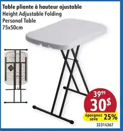 Sushi Shop Height Adjustable Folding Personal Table offer