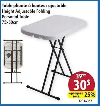 Sushi Shop Height Adjustable Folding Personal Table offer
