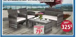 Sushi Shop 4Pcs Wicker Patio Furniture Set offer