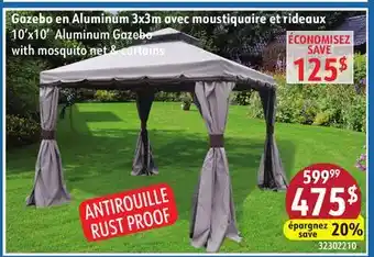 Sushi Shop 10'x10' Aluminum Gazebo with mosquito net & curtains offer