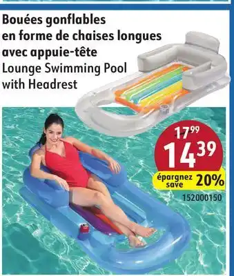 Sushi Shop Lounge Swimming Pool with Headrest offer