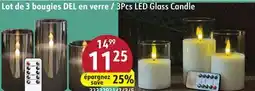 Sushi Shop 3Pcs LED Glass Candle offer