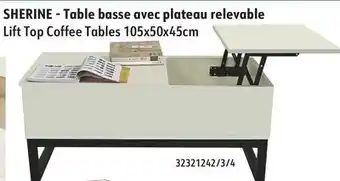Sushi Shop SHERINE - Lift Top Coffee Tables 105x50x45cm offer