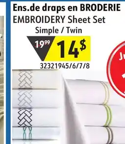 Sushi Shop EMBROIDERY Sheet Set Simple / Twin offer