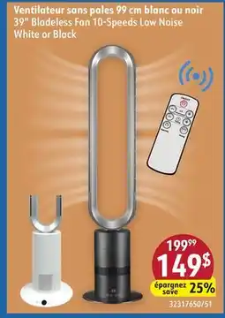 Sushi Shop 39 Bladeless Fan 10-Speeds Low Noise offer