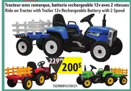 Sushi Shop Ride on Tractor with Trailer 12v Rechargeable Battery with 2 Speed offer