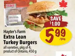 Farm Boy Hayter's Farm Extra Lean Turkey Burgers offer