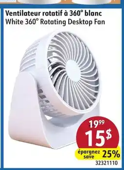 Sushi Shop White 360° Rotating Desktop Fan offer