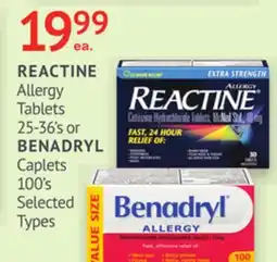 IDA Pharmacy REACTINE or BENADRYL offer
