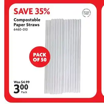 Home Hardware SIMPLY CLEAN Compostable Paper Straws offer