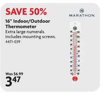 Home Hardware 16 Indoor/Outdoor Thermometer offer