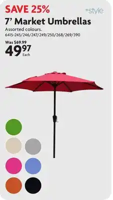 Home Hardware 7' Market Umbrellas offer