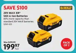 Home Hardware 20V MAX XR 5Ah Li-Ion Batteries offer