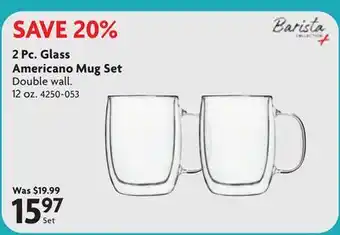 Home Hardware 2 Pc. Glass Americano Mug Set offer