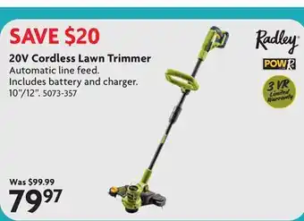 Home Hardware 20V Cordless Lawn Trimmer offer