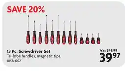 Home Hardware 13 Pc. Screwdriver Set offer