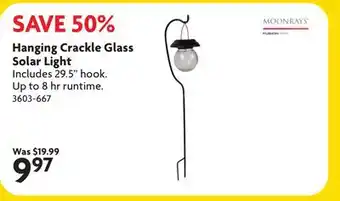 Home Hardware Hanging Crackle Glass Solar Light offer