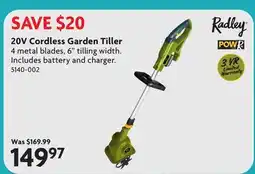 Home Hardware 20V Cordless Garden Tiller offer