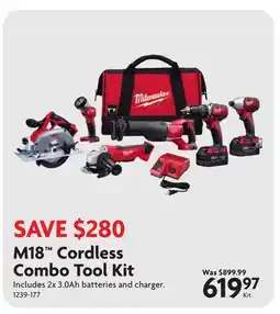 Home Hardware M18 Cordless Combo Tool Kit offer