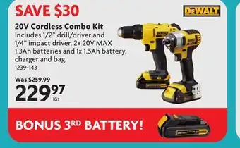 Home Hardware 20V Cordless Combo Kit offer