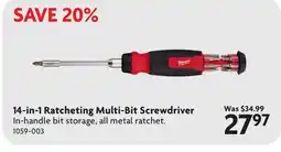 Home Hardware 14-in-1 Ratcheting Multi-Bit Screwdriver offer