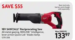Home Hardware 18V SAWZALL Reciprocating Saw offer