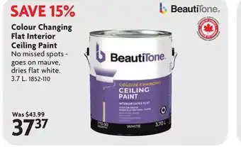 Home Hardware Colour Changing Flat Interior Ceiling Paint offer