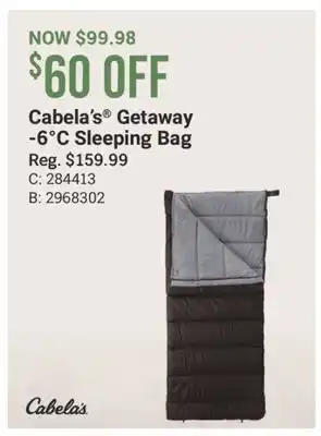 Cabela's Cabela's Getaway-6°C Sleeping Bag offer