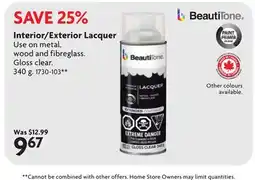 Home Hardware Interior/Exterior Lacquer offer