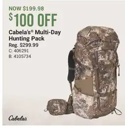Cabela's Cabela's Multi-Day Hunting Pack offer