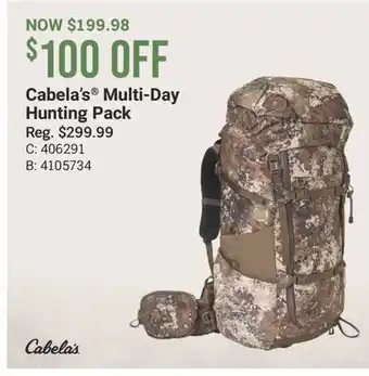 Cabela's Cabela's Multi-Day Hunting Pack offer