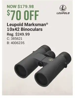 Cabela's Leupold Marksman 10x42 Binoculars offer